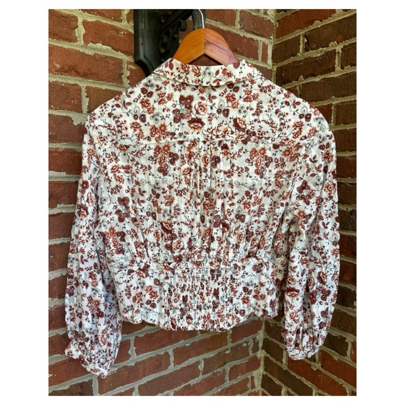 NWOT Anthropologie Smocked Buttondown Blouse  Size Small - Picture 12 of 16